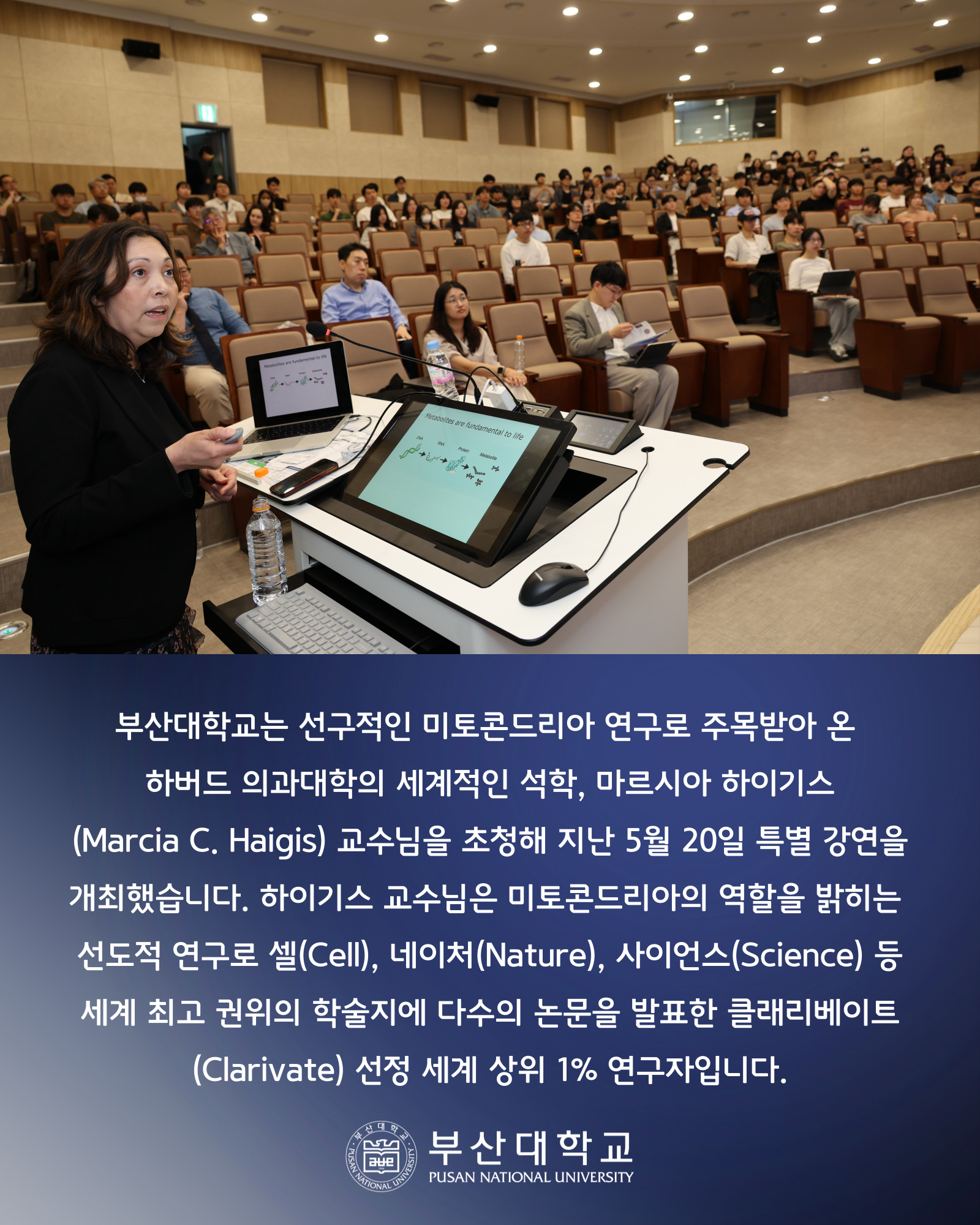 '[PNU_NEWS] 부산대, 하버드 의대 마르시아 하이기스 교수 특강 개최' 첨부파일 이미지, 상세내용은 아래내용 참고